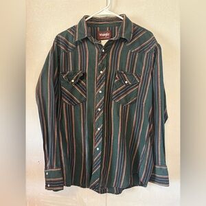 Vintage Wrangler | Multicolor Striped Western Shirt | Size Large